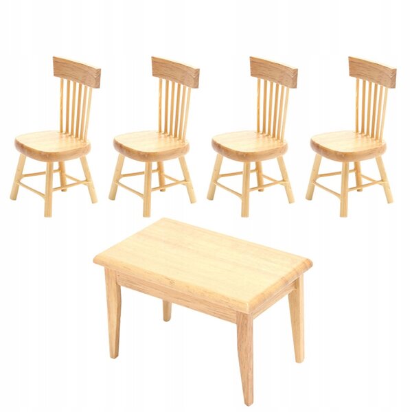 ZESTAW MINI MEBLI DO DOMKU DREWNIANYCH, ELEGANCKA DEKORACJA