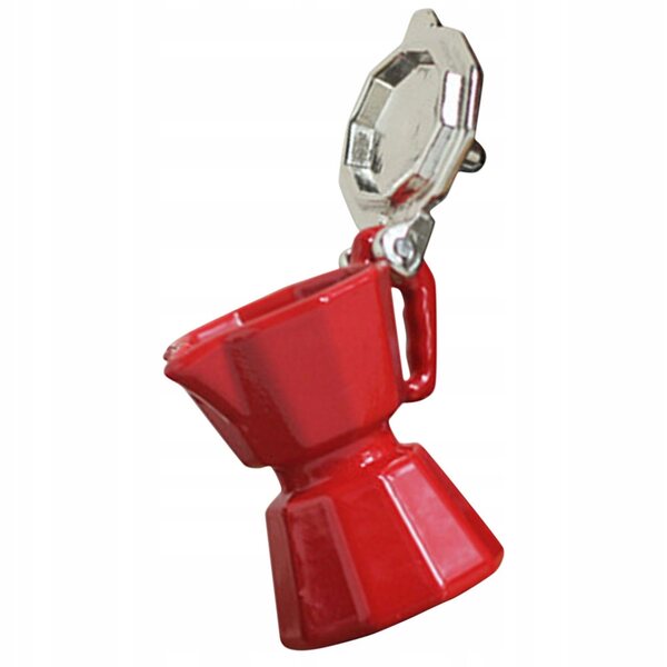 Mini espresso in alluminio rosso per decorazione casa delle bambole 3x2,5x1,6 cm