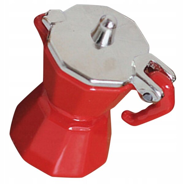 Mini espresso in alluminio rosso per decorazione casa delle bambole 3x2,5x1,6 cm