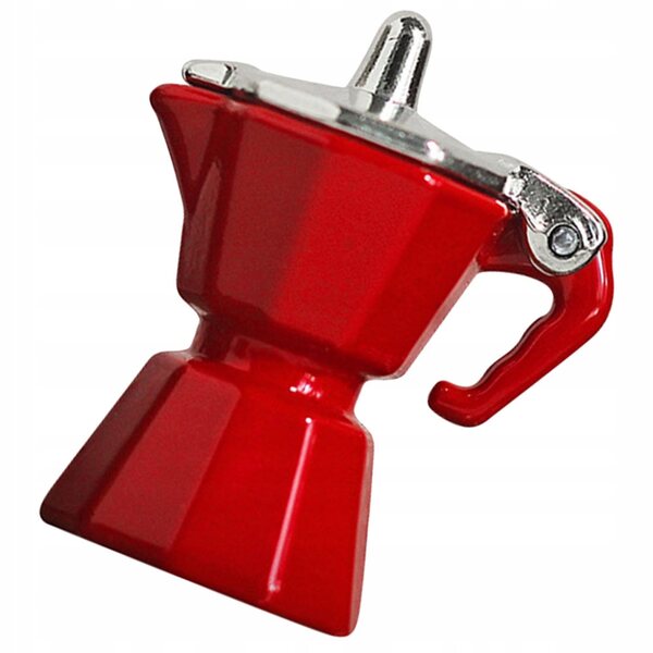 Mini espresso in alluminio rosso per decorazione casa delle bambole 3x2,5x1,6 cm