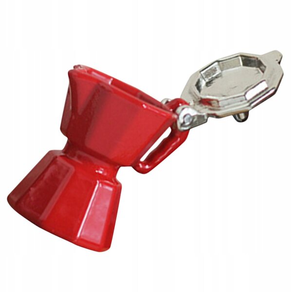 Mini espresso in alluminio rosso per decorazione casa delle bambole 3x2,5x1,6 cm