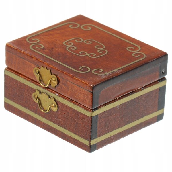 Mini scatola porta gioielli in legno vintage per casa e domani delle bambole