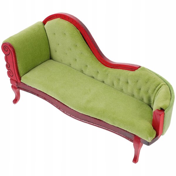 Mini sofa vintage per casa delle bambole in materiale resistente e dettagli realistici