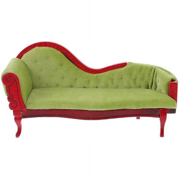 Mini sofa vintage per casa delle bambole in materiale resistente e dettagli realistici