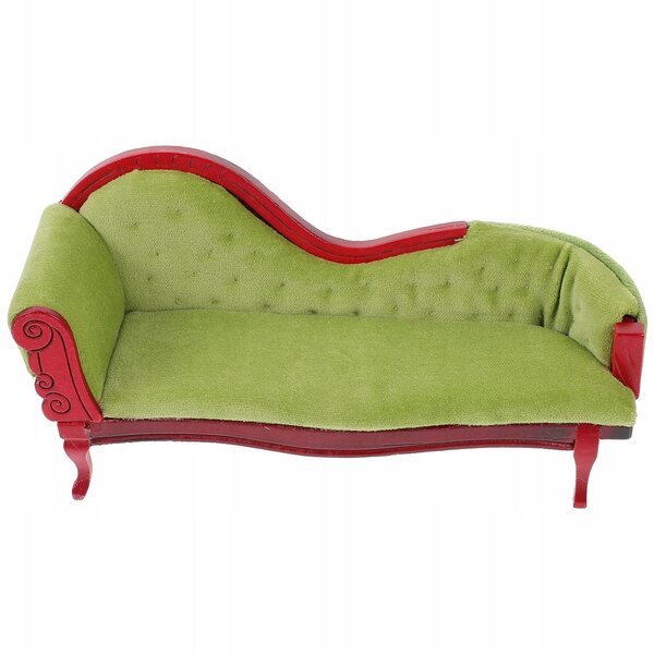 Mini sofa vintage per casa delle bambole in materiale resistente e dettagli realistici