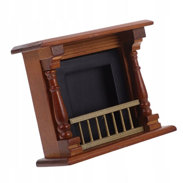 Miniatura camino in legno per casa delle bambole, decorazione realistica