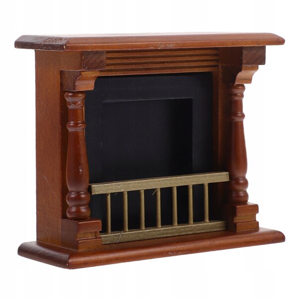 Miniatura camino in legno per casa delle bambole, decorazione realistica