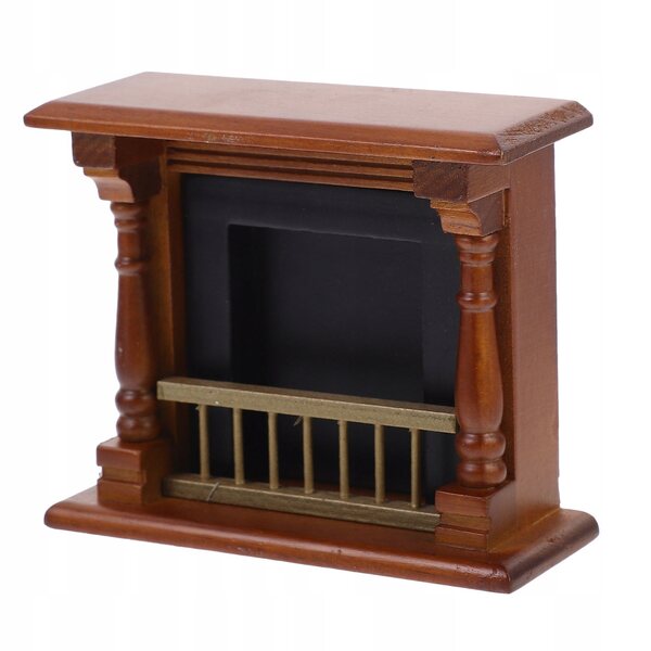 Miniatura camino in legno per casa delle bambole, decorazione realistica