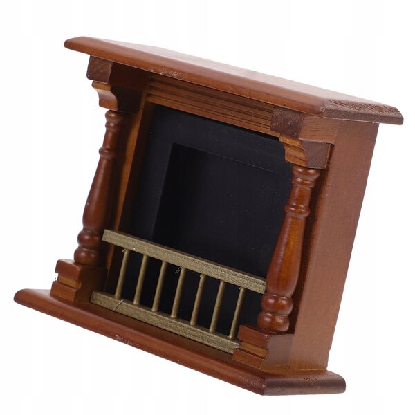 Miniatura camino in legno per casa delle bambole, decorazione realistica