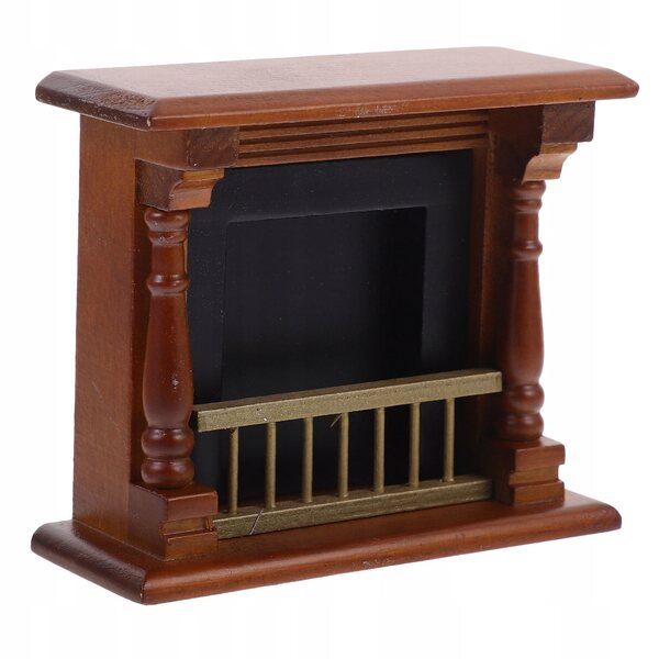 Miniatura camino in legno per casa delle bambole, decorazione realistica
