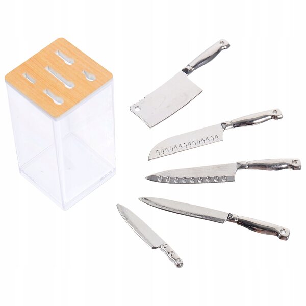 Set Miniatur-Küchenmesser aus Holz und Kunststoff für Puppenhäuser