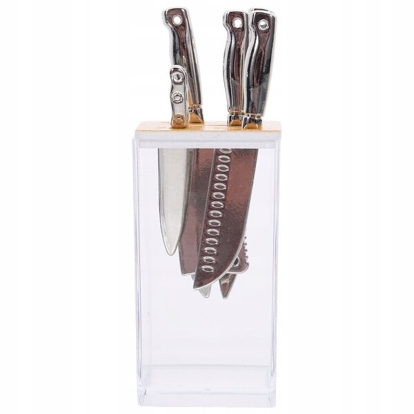 Set Miniature Coltelli da Cucina in Legno e Plastica per Casa delle Bambole