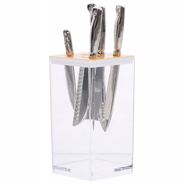 Set Miniature Coltelli da Cucina in Legno e Plastica per Casa delle Bambole