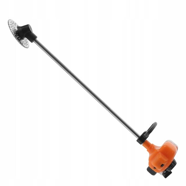 Ein Miniatur-Rasenmäher aus PVC zum Dekorieren von Häusern und Spielzeug, orange