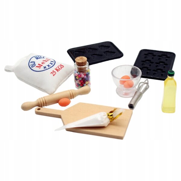 Miniatur-Ofenzubehör-Set für Puppenhäuser aus Holz und Harz