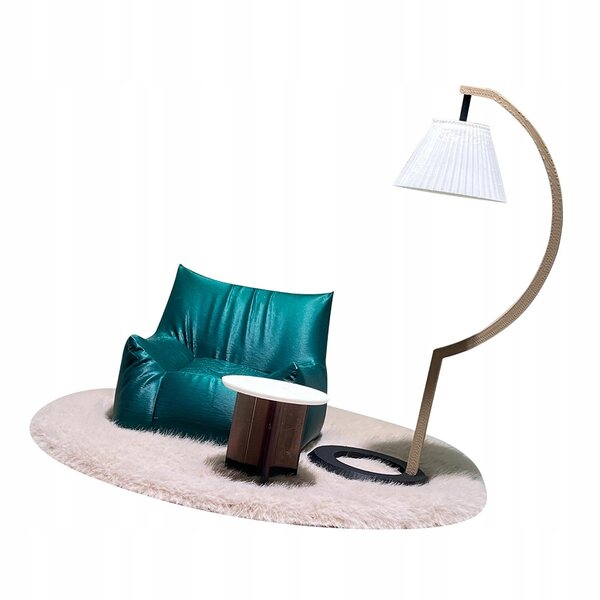 1:12 Puppenhaus-Miniaturmöbelset mit Sofa, Lampe und Teppich