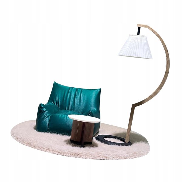 1:12 Puppenhaus-Miniaturmöbelset mit Sofa, Lampe und Teppich