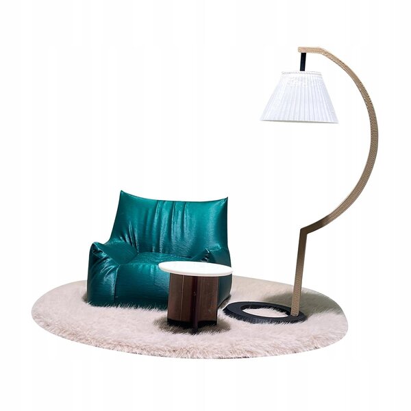 1:12 Puppenhaus-Miniaturmöbelset mit Sofa, Lampe und Teppich