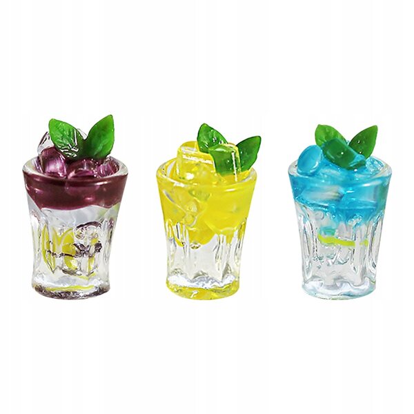 Set di 3 Mini Modelli di Succhi in Resina per Decorazioni Mini Casa