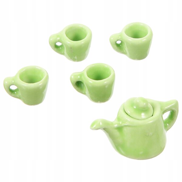 Mini-Grüntee-Set aus Keramik für Kinder, Dekoration und kreatives Spiel
