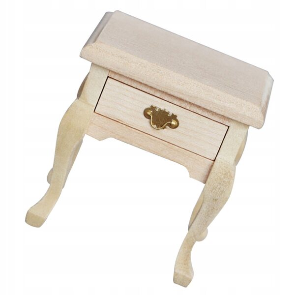 Mini tavolino notte vintage in legno beige per decorazioni e collezioni