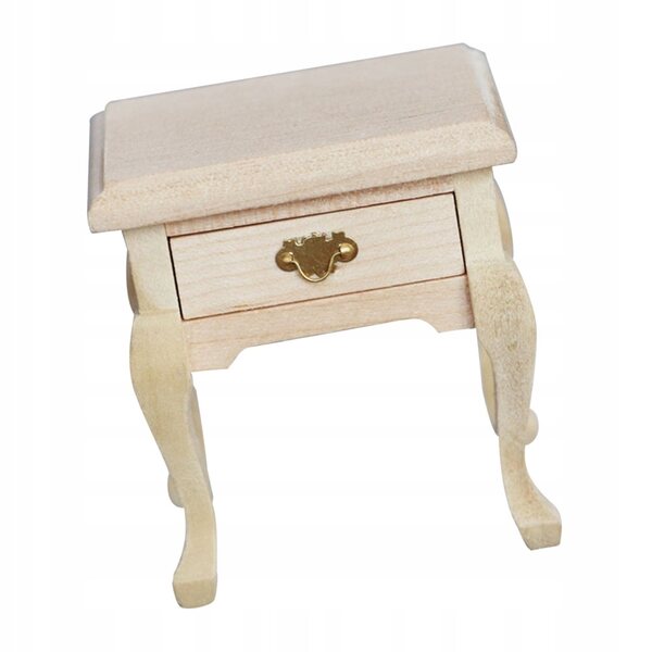 Mini tavolino notte vintage in legno beige per decorazioni e collezioni