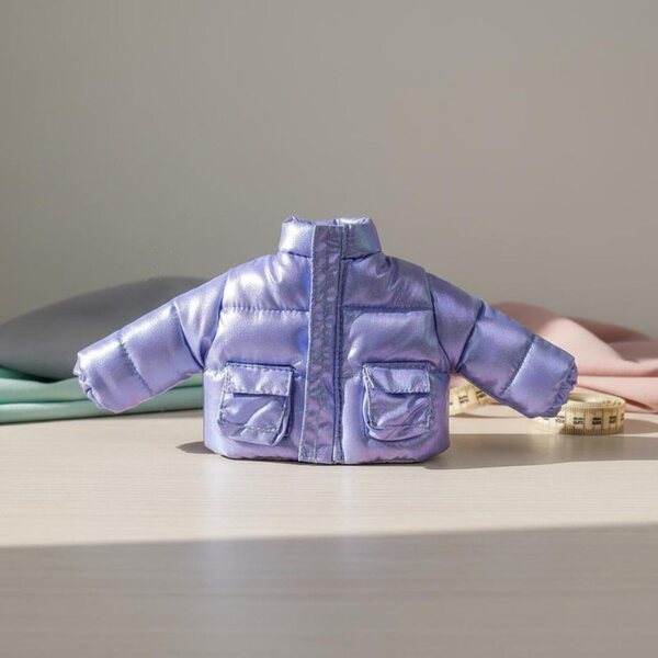 Lila gepolsterte Winter-Daunenjacke Puppenkleidungsset für Blythe und OB24