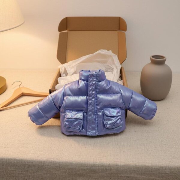 Lila gepolsterte Winter-Daunenjacke Puppenkleidungsset für Blythe und OB24