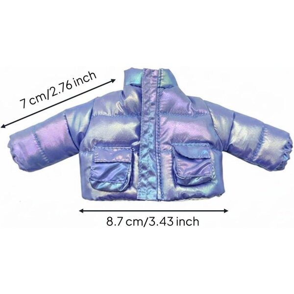 Lila gepolsterte Winter-Daunenjacke Puppenkleidungsset für Blythe und OB24