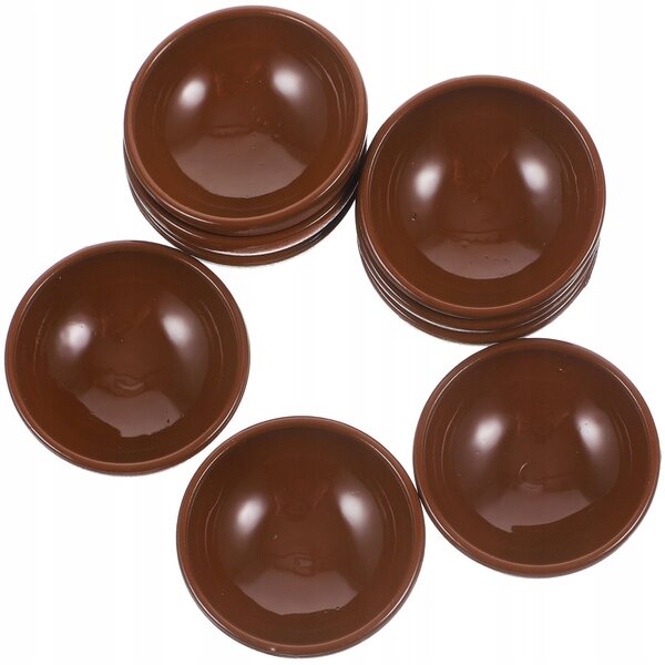 Комплект от 12 Mini Brilliant Mische в кафява пластмаса за куклена къща 2,7x1,1 cm