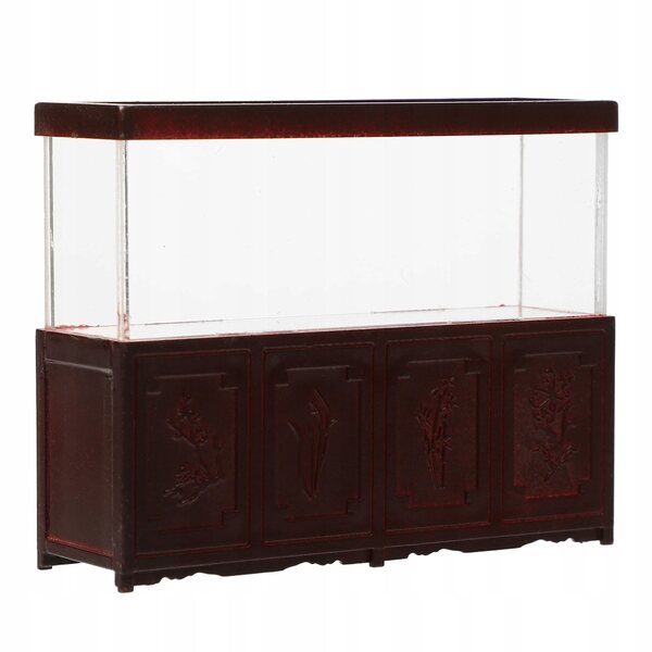 Mini Acquario Decorativo in ABS per Mini Case e Ambientazioni - Marrone Scuro