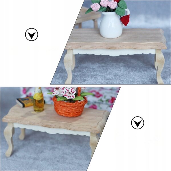 Mini-Holztisch im Maßstab 1:12 für Puppenhausmöbel und Dekorationen