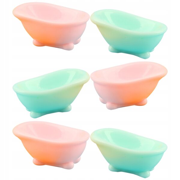 Set 6 Mini Vasche in Resina per Case delle Bambole - Decorazione Dettagliata