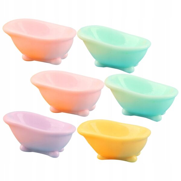 Set 6 Mini Vasche in Resina per Case delle Bambole - Decorazione Dettagliata