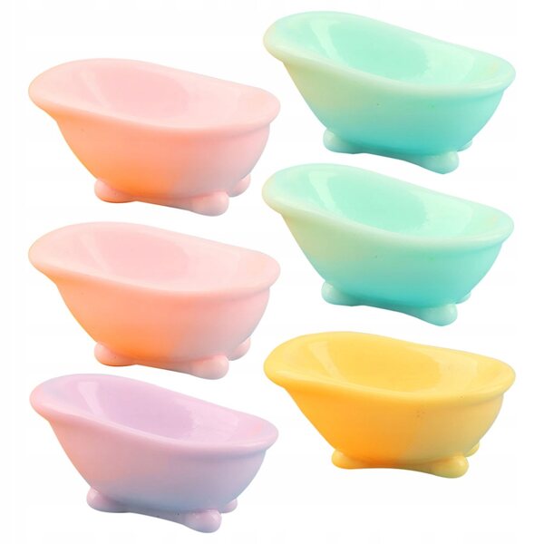 Set 6 Mini Vasche in Resina per Case delle Bambole - Decorazione Dettagliata