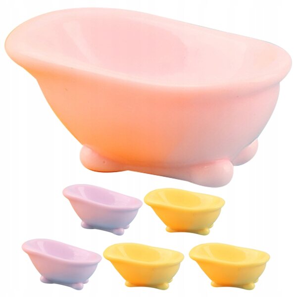 Set 6 Mini Vasche in Resina per Case delle Bambole - Decorazione Dettagliata