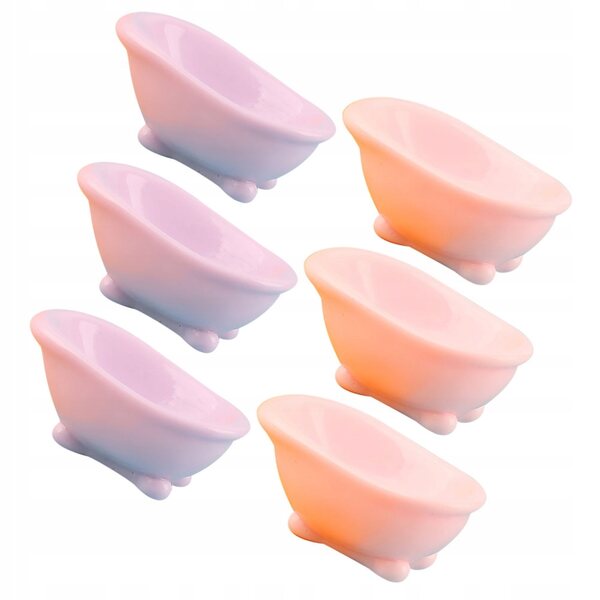 Set 6 Mini Vasche in Resina per Case delle Bambole - Decorazione Dettagliata