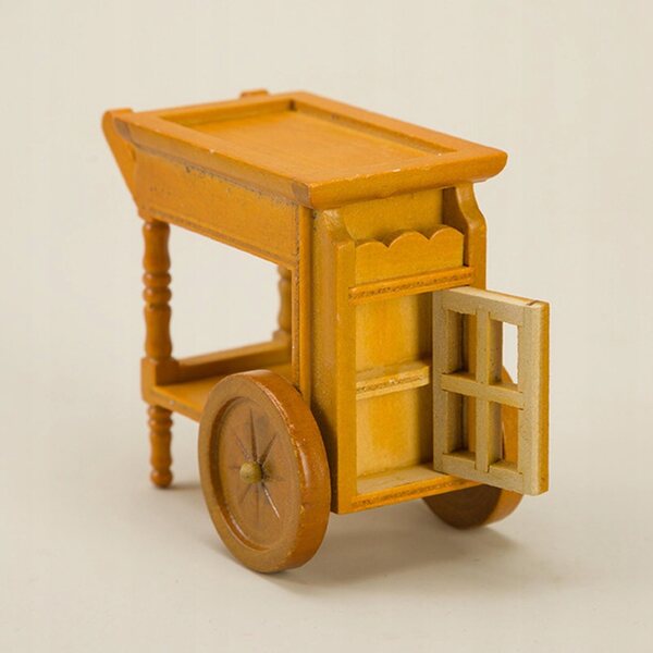 1/12 Miniatur-Holzwagen für Puppenhaus – handgefertigte Möbel