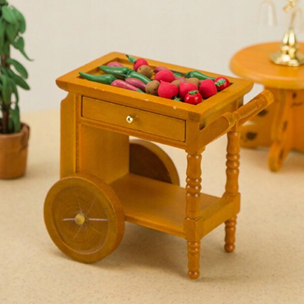 1/12 Miniatur-Holzwagen für Puppenhaus – handgefertigte Möbel