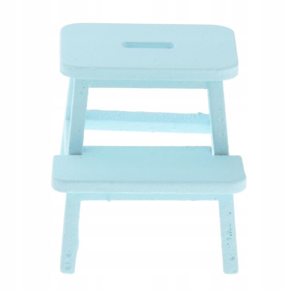 Dollhouse Step Chairs 2 Step Stool Chair Model Miniature Handpainted Blue