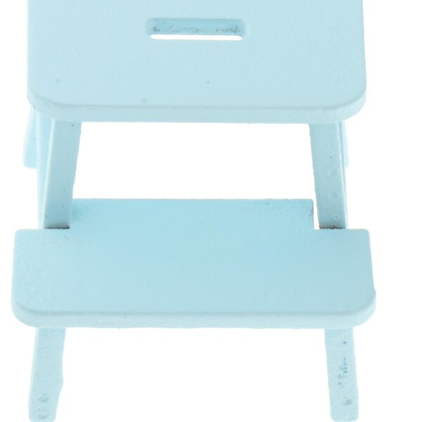 Dollhouse Step Chairs 2 Step Stool Chair Model Miniature Handpainted Blue