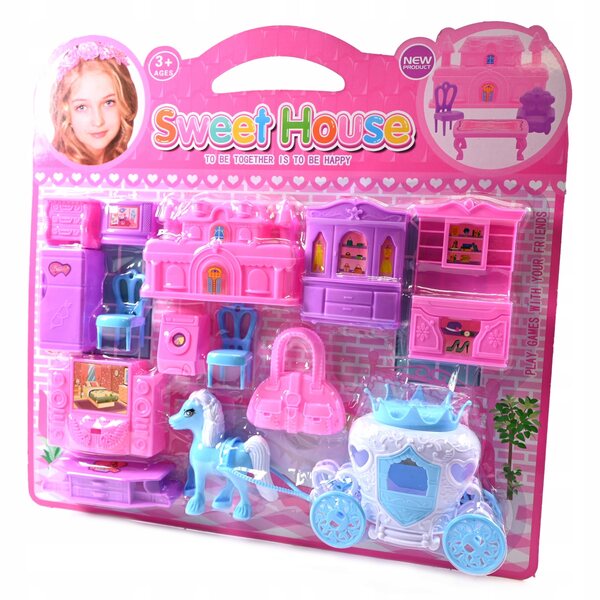 Mobili per bambole set completo per casa delle bambole in plastica resistente
