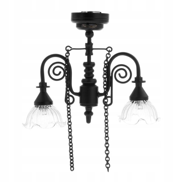 Mini lampada a sospensione 1:12 nera per scenografie e modellismo