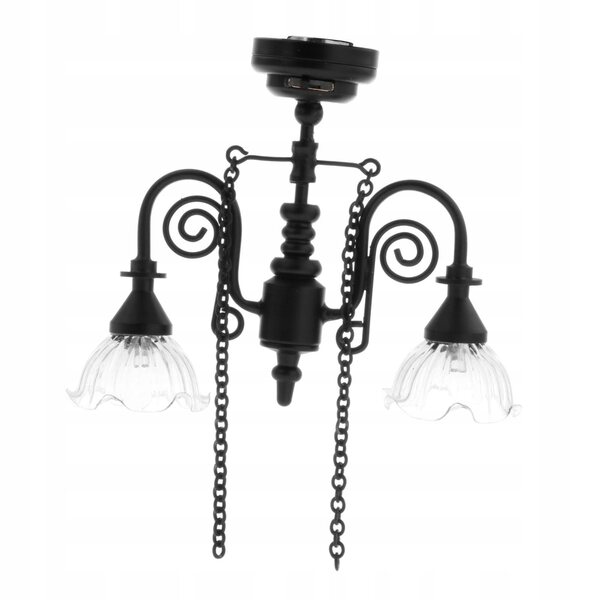 Mini lampada a sospensione 1:12 nera per scenografie e modellismo