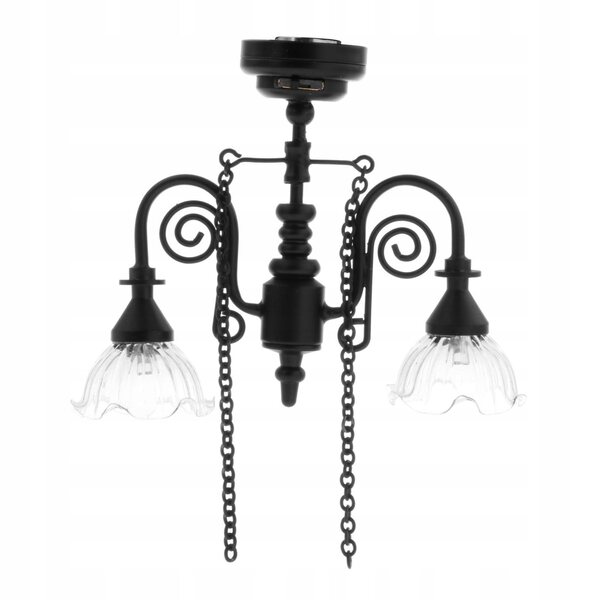 Mini lampada a sospensione 1:12 nera per scenografie e modellismo