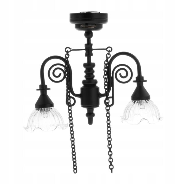 Mini lampada a sospensione 1:12 nera per scenografie e modellismo
