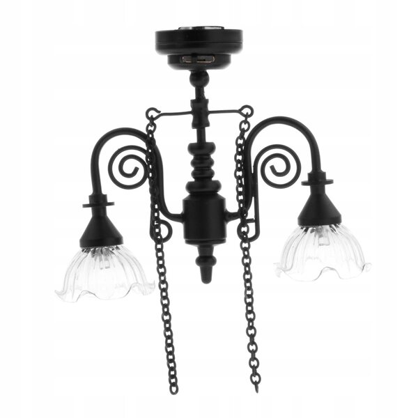 Mini lampada a sospensione 1:12 nera per scenografie e modellismo