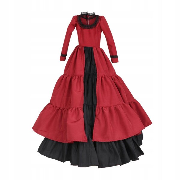 Kleid für BJD 1/3-Puppe, dunkelrot, Prinzessinnen-Stil, 60 cm