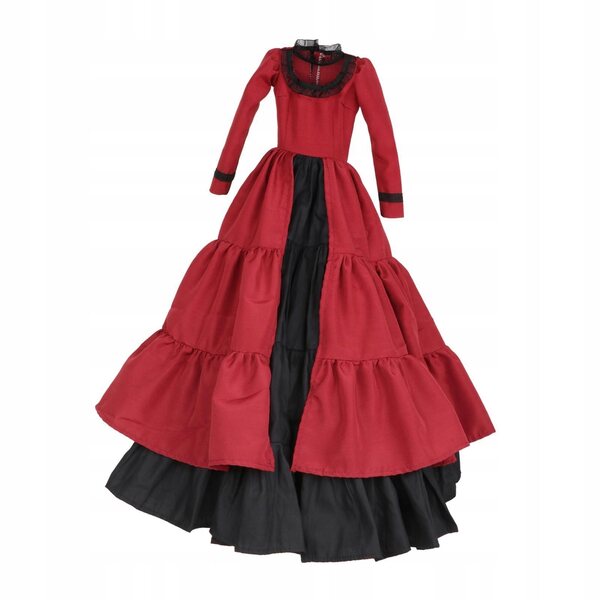 Kleid für BJD 1/3-Puppe, dunkelrot, Prinzessinnen-Stil, 60 cm