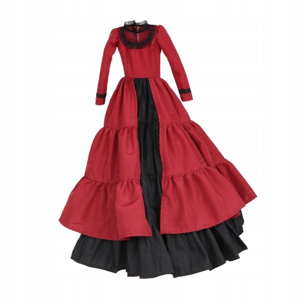 Kleid für BJD 1/3-Puppe, dunkelrot, Prinzessinnen-Stil, 60 cm